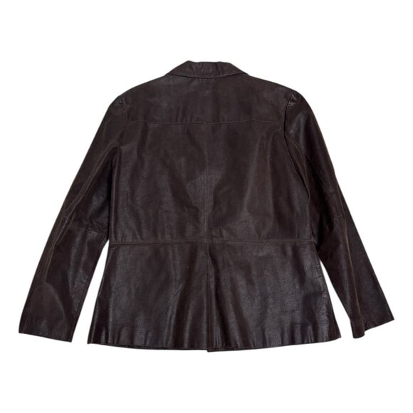 WILSONS LEATHER Brown Genuine Leather Luxury Designer Business Jacket Womens XL - Picture 2 of 6